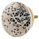 Golden And Black Leaf Flat Ceramic Cabinet Knobs